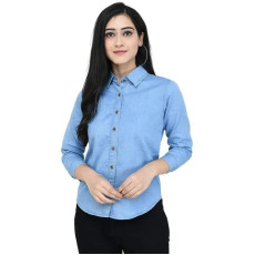 Women's Denim Solid Casual Shirt